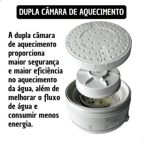 Chuveiro Branco 4 Temperaturas Ducha 127v 5500w com Braço - 6