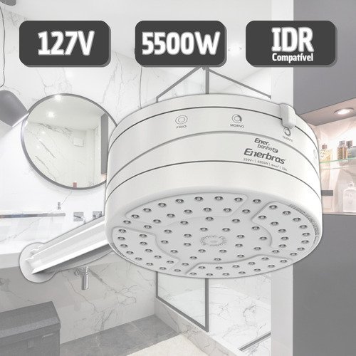 Chuveiro Branco 4 Temperaturas Ducha 127v 5500w com Braço - 3