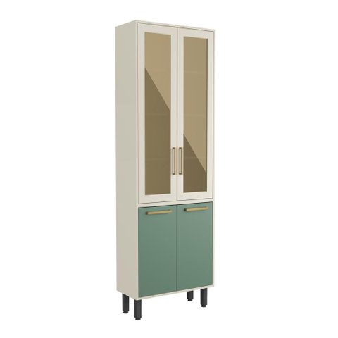 Cristaleira com 4 Portas 2 de Vidro Verde Bellagio Bertolini