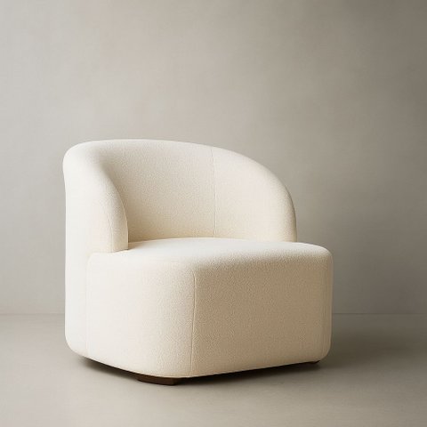 Poltrona Orgânica Aloh Bouclé Premium - Bege