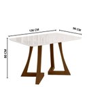 Ver imagem 3 de Sala Jantar Ana 136cm Vidro 4 Cadeiras Linho Claro Livia Off White/Âmbar