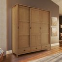 Ver imagem 1 de Guarda-roupa 3 Portas de Correr 100% Madeira Maciça Topázio