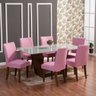 Kit 4 Forro para Cadeira Estampado de Malha Limpa Estoque Rosa - 4