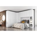 Ver imagem 1 de Quarto Modulado Rizon 5 Peças (1 Armário Ponte + 1 Closet + 2 Guarda Roupas + 1 Complemento) Qc202