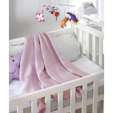 Cobertor de Algodão Baby Premium Ninho Jolitex Rosa