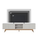 Ver imagem 4 de Rack Bancada Fortaleza para Sala de Tv até 75 Polegadas Off White Matte Colibri