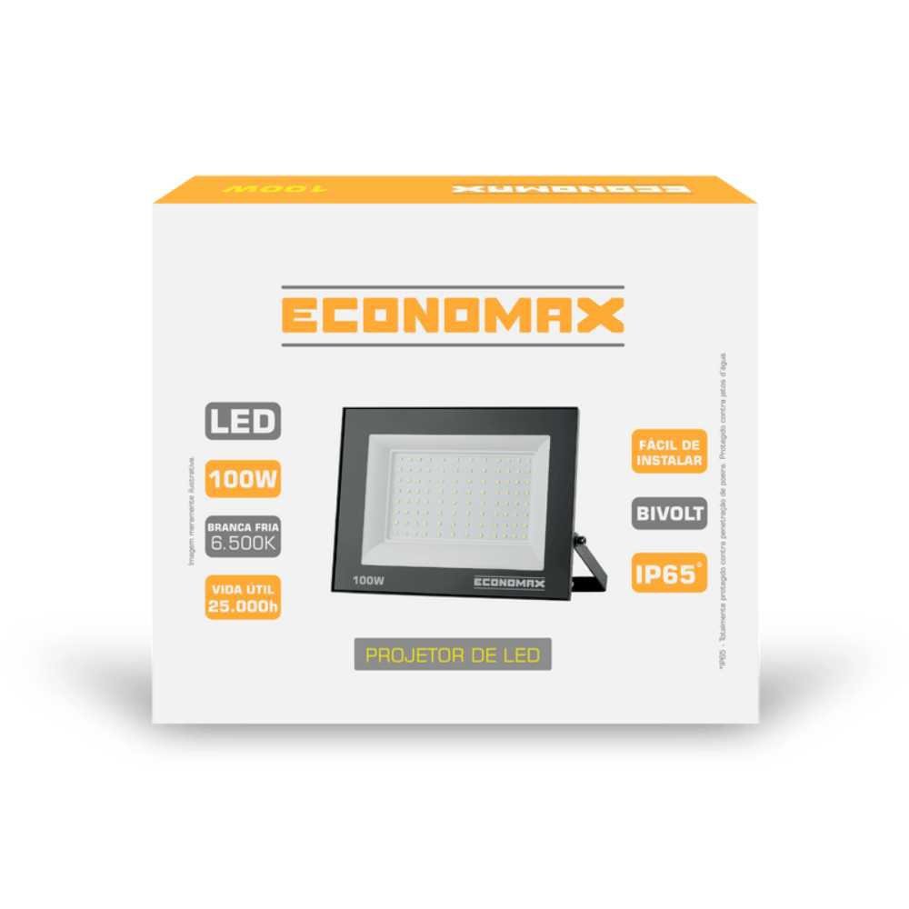 Refletor Slim LED 100W 6.500K IP65 Fria Alta Potência Economaxx - 5