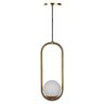 Pendente Globo Oval Bronze Vidro Branco Fosco - 1