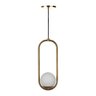 Pendente Globo Oval Bronze Vidro Branco Fosco - 2