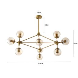 Lustre Pendente Átomo Bronze - 3