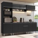 Ver imagem 1 de Armário de Cozinha Completa 260 cm Preto Nice Madesa 01