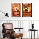 Ver imagem 2 de Kit Composição 2 Quadros Decorativos Cartazes rodeio 33x24cm - com Vidro:madeira Preta