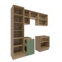 Ver imagem 3 de Lavanderia Modulada Kappesberg Celeste 7 Peças Nogueira/verde 230cm