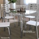 Ver imagem 2 de Conjunto Mesa Quadrada Vidro e 4 Cadeiras Alemanha Kappesberg - Cromado/Branco