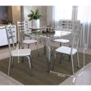 Ver imagem 4 de Conjunto Mesa Quadrada Vidro e 4 Cadeiras Alemanha Kappesberg - Cromado/Branco