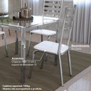 Ver imagem 3 de Conjunto Mesa Quadrada Vidro e 4 Cadeiras Alemanha Kappesberg - Cromado/Branco