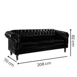 Namoradeira Chesterfield Duque Clássica 3 Lugares Via Encanto Courano Marrom - 2
