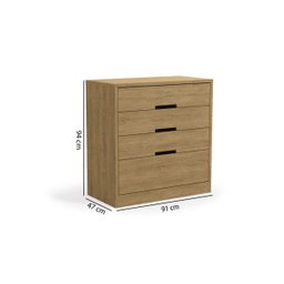 Cômoda 91cm 03 Gavetas e 01 Gavetão S824 Kappesberg - Freijó - 4
