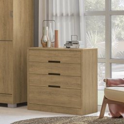 Cômoda 91cm 03 Gavetas e 01 Gavetão S824 Kappesberg - Freijó - 1