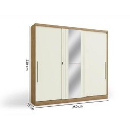 Guarda-roupa 3 Portas de Correr e Espelho H552 Kappesberg - 5