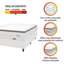 Ver imagem 2 de Cama Box Baú Colchão Casal Molas Ensacadas City Pillow Top 138x188x64cm Linho Branco / Bege Hellen