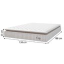 Ver imagem 3 de Cama Box Baú Colchão Casal Molas Ensacadas City Pillow Top 138x188x64cm Linho Branco / Bege Hellen