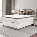 Ver imagem 6 de Cama Box Baú Colchão Casal Molas Ensacadas City Pillow Top 138x188x64cm Linho Branco / Bege Hellen