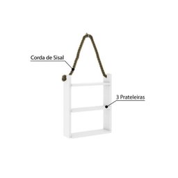 Prateleira Decorativa com Corda de Sisal - Branco - 7
