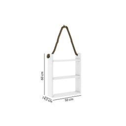 Prateleira Decorativa com Corda de Sisal - Branco - 8