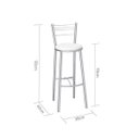 Ver imagem 3 de Banqueta Alta Cromada Lille Branco