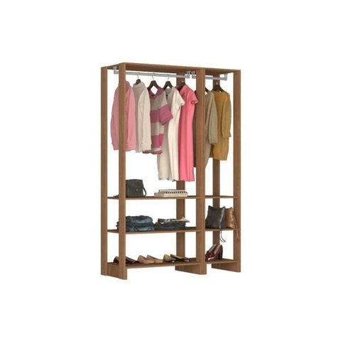 Estante Closet Yes 120cm com 2 Cabideiros - Montana