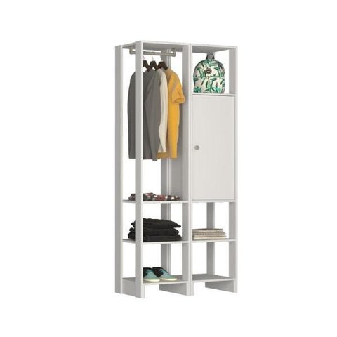 Estante Closet Yes com 1 Porta e 5 Nichos - Branco
