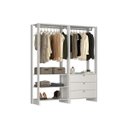Ver imagem 5 de Estante Closet Yes com 3 Gavetas e 2 Cabideiros - Branco