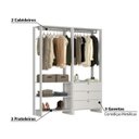 Ver imagem 7 de Estante Closet Yes com 3 Gavetas e 2 Cabideiros - Branco