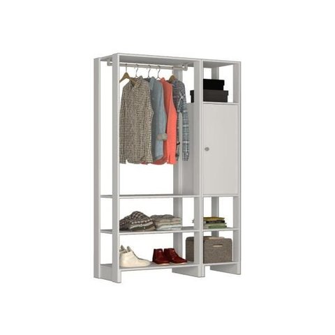 Estante Closet Yes com 1 Porta e 6 Prateleiras - Branco