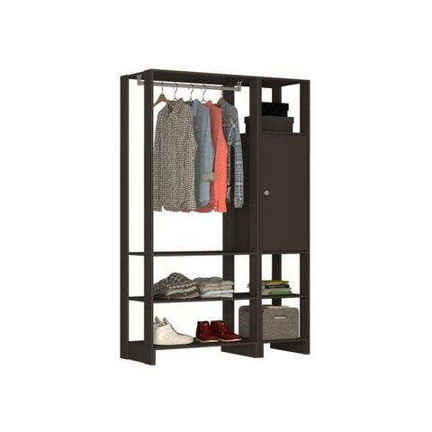Estante Closet Yes com 1 Porta e 6 Prateleiras - Grafite
