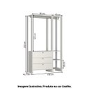 Ver imagem 4 de Estante Closet Yes 120cm com 2 Cabideiros e 3 Gavetas - Graf