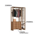 Ver imagem 7 de Estante Closet Yes 120cm com 2 Cabideiros e 3 Gavetas - Mont