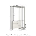 Ver imagem 4 de Estante Closet Yes 120cm com 2 Cabideiros e 3 Gavetas - Mont