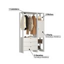 Ver imagem 3 de Estante Closet Yes com 1 Porta e 3 Gavetas - Branco