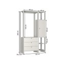 Ver mais imagens de Estante Closet Yes com 1 Porta e 3 Gavetas - Branco
