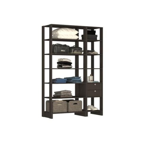 Estante Closet Yes 120cm c/ 11 Nichos e 2 Gavetas - Grafite