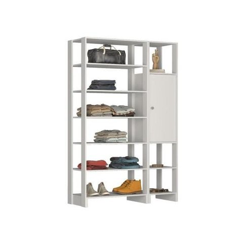 Estante Closet Yes 120cm com 1 Porta e 9 Nichos - Branco