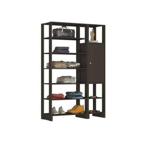 Estante Closet Yes 120cm com 1 Porta e 9 Nichos - Grafite
