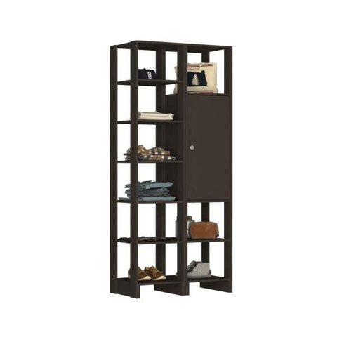 Estante Closet Yes 80cm com 1 Porta e 9 Nichos - Grafite