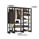 Ver imagem 3 de Estante Closet Yes com 1 Porta e 11 Nichos - Grafite