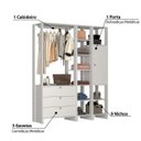 Ver imagem 7 de Estante Closet Yes com 3 Gavetas e 9 Nichos - Branco