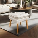 Ver imagem 1 de Puff Decorativo Opala Suede Bege Pés Palito Sky Mobile