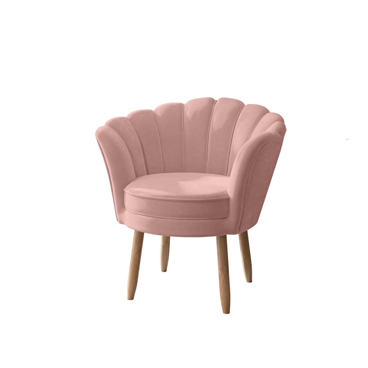 Poltrona Decorativa Pétala Luxo Veludo Rosa Pés Palito - Visan Estofados - 2