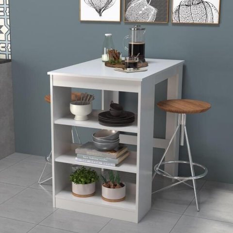 Bancada Gourmet com 3 Prateleiras - Branco